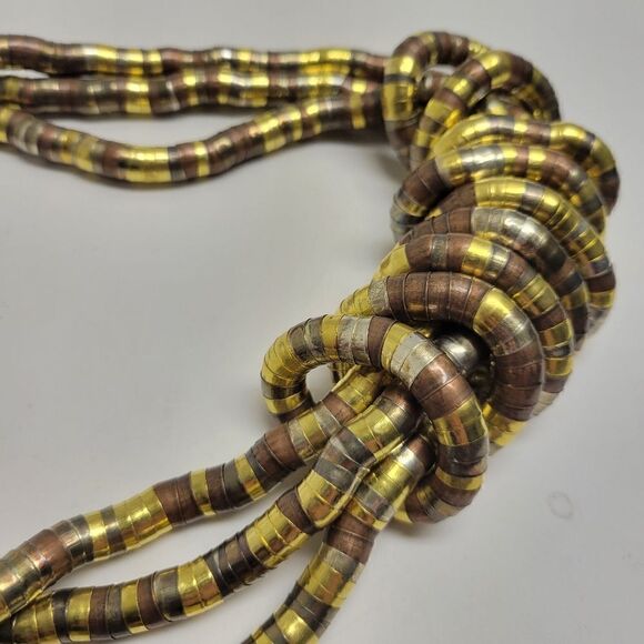 Multi Tonal Metal Maleable Necklace - Picture 4 of 6
